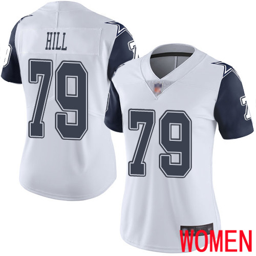 Women Dallas Cowboys Limited White Trysten Hill 79 Rush Vapor Untouchable NFL Jersey